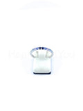0.2ct Round Cut Simulated Sapphire Minimalist Wedding Band 14k White Gold Plated