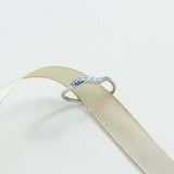 0.14ct Round Cut Diamond Wedding Band Dainty Minimalist 14k White Gold Finish