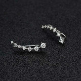 3Ct Round Cut Diamond Trendy Ear Climber Earrings Women 14K White Gold Finish