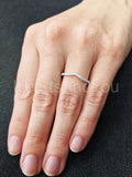 0.2ct Round Cut Moissanite Curved Stackable Wedding Band 14k White Gold Plated