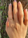 0.1ct Engagement Ring Round Cut Green Emerald Snake Bypass 14k YellowGold Finish