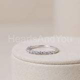 0.5ct Round Cut Moissanite Floating Bubble Prong Band 14k White Gold Plated