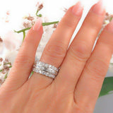5ct Baguette Round Cut Diamond Cocktail Eternity Wedding Band 14k WhiteGold Over