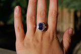 3ct Engagement Ring Oval Cut Purple Amethyst Milgrain Halo 14k White Gold Finish