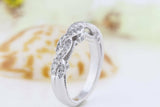 Infinity Design Wedding Ring Band 0.4ct Round Cut Diamond 14k White Gold Finish