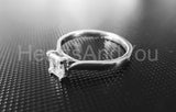 2.2ct Emerald Simulated Diamond Solitaire Engagement Ring 14k White Gold Plated