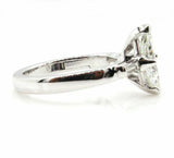 4ct Marquise Baguette Accent Diamond Trilogy Engagement Ring 14K White Gold Over