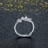 1.7ct Round Cut Diamond Engagement Ring 14k White Gold Finish Leaf Bypass Women