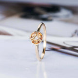1.2ct Marquise Cut Yellow Citrine 3 Stone Leaf Design Ring 14k YellowGold Finish