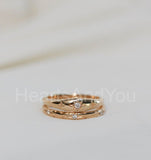0.2ct Round Cut Moissanite Flush Set Stacking Wedding Band 14k YellowGold Plated