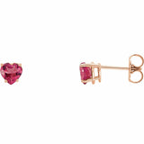 0.5ct Heart Cut Pink Sapphire Valentine Stud Earrings Women 14k Rose Gold Finish