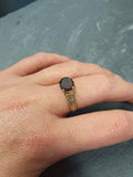 1ct Engagement Ring Oval Cut Red Garnet Vintage Solitaire 14k Yellow Gold Finish