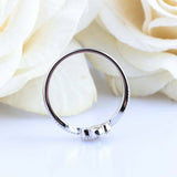 1ct Round Cut Blue Sapphire Floral Milgrain Solitaire Ring 14k White Gold Finish