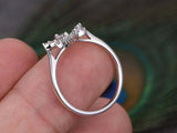 1.3ct Marquise Diamond Engagement Ring Dragonfly Statement 14k White Gold Finish