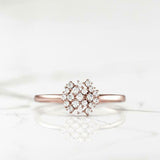 Cluster Snowflake Engagement Ring 1.6ct Round Cut Diamond 14k Yellow Gold Finish