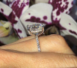 1ct Radiant Cut VVS1 D Diamond Solitaire Engagement Ring 14k White Gold Finish