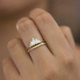 0.5ct Round Cut Diamond Geometric Pattern Eternity Band 14k Yellow Gold Finish