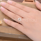 1ct Pear Cut Simulated Peach Morganite Halo Engagement Ring 14k Rose Gold Plated