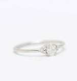 1.2ct Oval Cut Diamond Engagement Ring Petite Minimalist 14k White Gold Finish