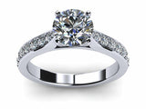 2ct Round Cut Diamond Channel Set Solitaire Engagement Ring 14k WY Gold Finish