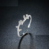 1.2ct Round Cut VVS1 Diamond Engagement Ring 14k WhiteGold Finish Leaf Solitaire