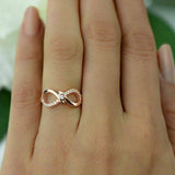 0.5ct Round Cut Diamond Infinity Engagement Ring Women 14k Rose Gold Finish