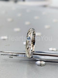 0.1ct Round Cut Simulated Aquamarine Unique Wedding Band 14k White Gold Plated