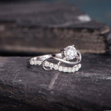 1ct Round Cut VVS1 Diamond Infinity Design Engagement Ring 14k White Gold Finish