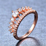 1.5ct Round Cut Diamond Engagement Ring 14k Rose Gold Finish Fancy Crown Design