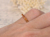 2.1ct Round Cut Yellow Citrine Stackable Half Eternity Band 14k Rose Gold Finish