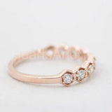 0.5ct Round Cut Moissanite Stackable Women Wedding Band 14k Rose Gold Plated