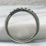 0.3ct Round Cut Black Diamond 7 Stone Wedding Engagement Ring 14k WhiteGold Over