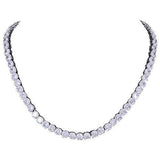 40Ct Round Cut Diamond Tennis Necklace & Drop Earrings Set 14k White Gold Finish
