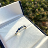 0.3ct Round Cut Simulated Sapphire Half Eternity Wed Band 14k Yellow Gold Plated