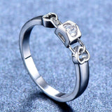 0.3ct Round Cut Diamond Engagement Ring 14k White Gold Finish Unique Stackable