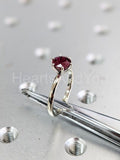 0.5ct Round Cut Simulated Ruby Solitaire Engagement Ring 14k White Gold Plated