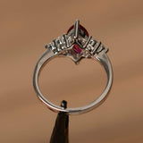 1.4ct Marquise Cut Pink Ruby Fancy Design Engagement Ring 14k White Gold Finish