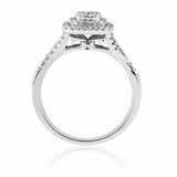 2ct Round Cut VVS1D Diamond Triple Halo Engagement Ring 14k White Gold Finish