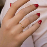 0.5ct Wedding Band Round Cut Diamond Open Cuff Stackable 14k Yellow Gold Finish