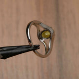2.2ct Engagement Ring Oval Cut Green Peridot Split Shank 14k White Gold Finish