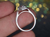 1.5ct Round Cut VVS1D Diamond Engagement Ring Classic Halo 14k White Gold Finish
