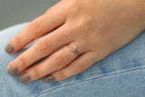 0.9ct Engagement Ring Oval Cut Peach Morganite Solitaire 14k Yellow Gold Finish