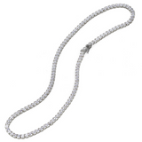 34Ct Round Cut VVS1/D Diamond Tennis Necklace Solid 14K White Gold Over