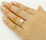 4 Prong Solitaire Engagement Ring 0.6ct Round Cut Diamond 14k Yellow Gold Finish