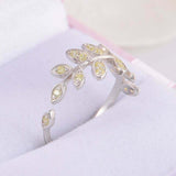 1.5ct Round Yellow Sapphire Engagement Ring Floral Leaf Vine 14k White Gold Over