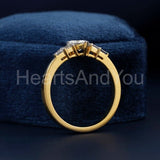 0.5ct Trillion Simulated Diamond Solitaire Accents Ring 14k Yellow Gold Plated