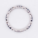0.5ct Round Cut Simulated Blue Sapphire Minimalist Band 14k White Gold Plated