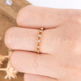 0.2ct Round Cut Moissanite Dainty Promise Wedding Band 14k Yellow Gold Plated
