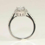 4Ct Marquise Cut Diamond Accent Vintage Halo Engagement Ring 14K White Gold Over