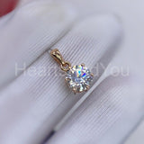 0.5ct Round Cut Moissanite Solitaire Pendant 14k White Gold Plated NO CHAIN
